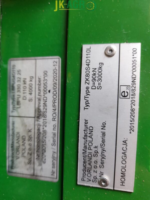 Zaczep kulowy K80 330mm  4 tony naciskuV. Orlandi